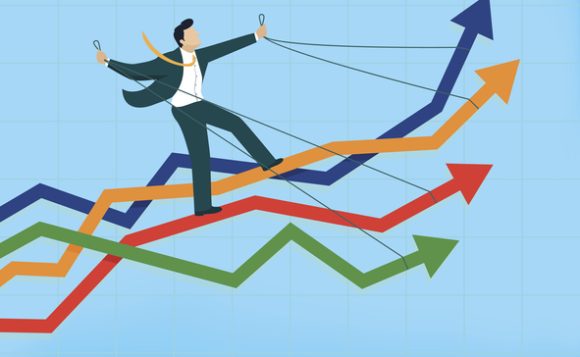 Man riding many arrows at the same time